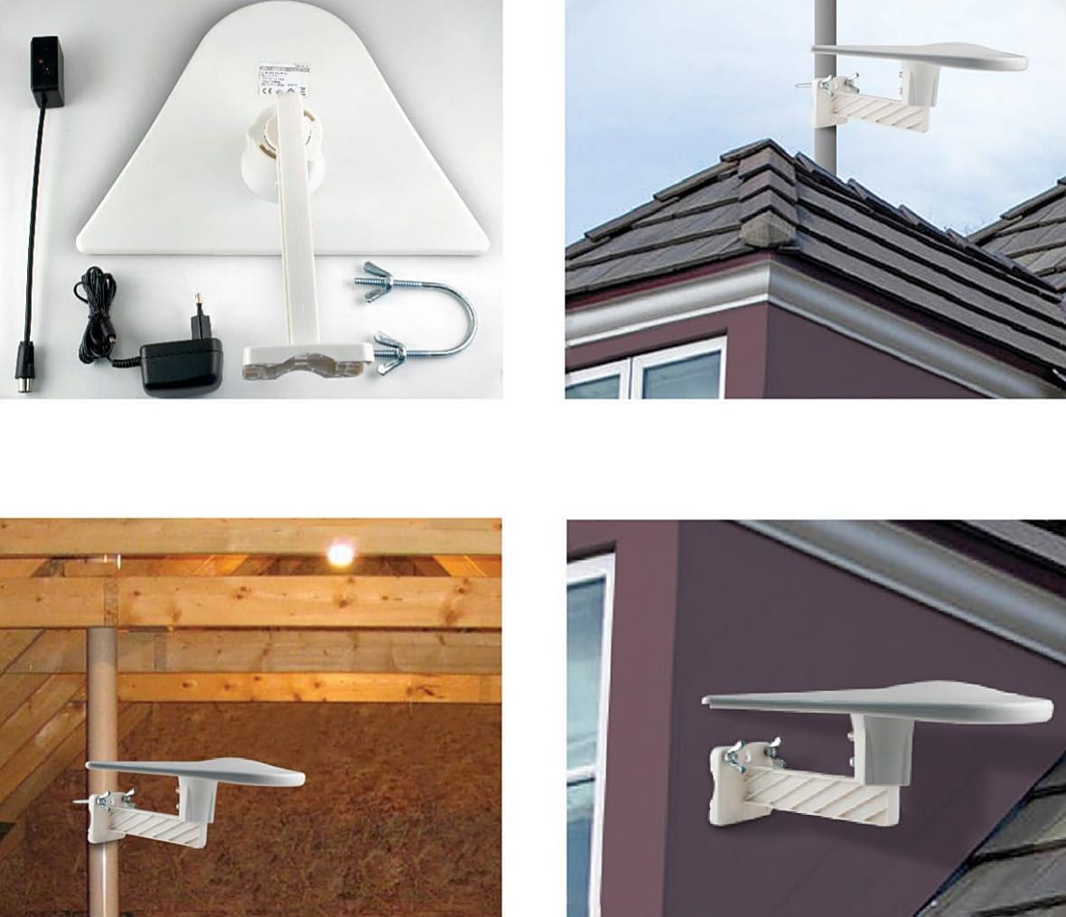 Antena Cu Amplificator Dvb T:t2 Fm Radio Pentru Exterior 56db Home Fz 56