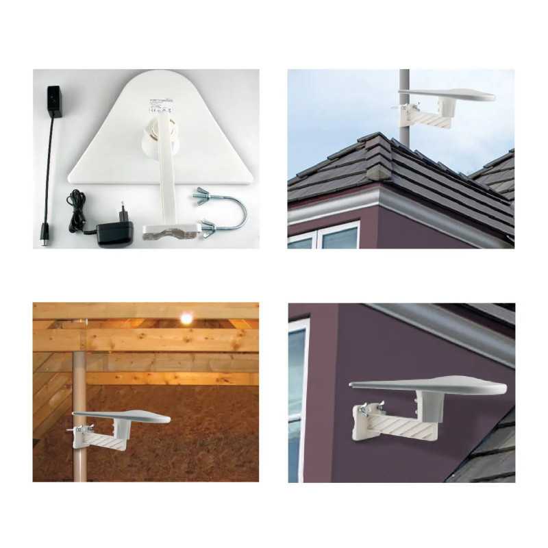 Antena Cu Amplificator Dvb T T2 Fm Radio Pentru Exterior 56db Home Fz 56