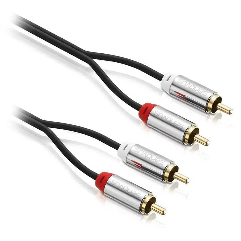 Cablu audio SENTIVUS stereo 2x RCA - 2x RCA 2m tata-tata SA-AU080-200