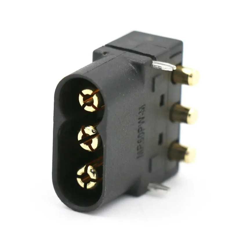 Conector alimentare DC soclu tata MR60 3-pini 35A /600V THT AMASS MR60PW-M