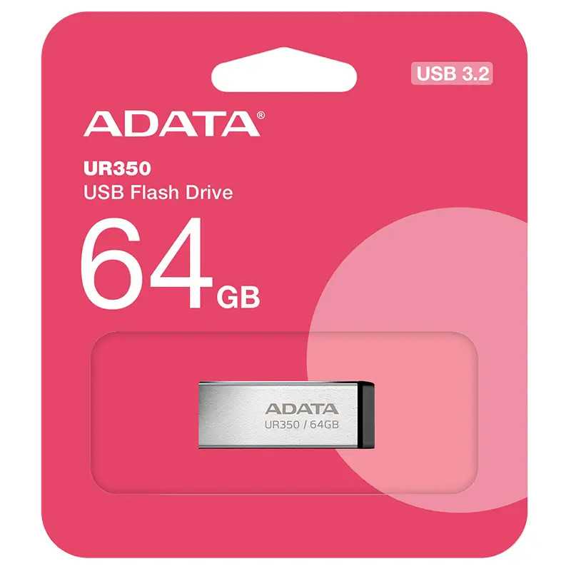 Flash drive metalic 64GB USB 3.2 Adata UR350-64G-RSR/BK