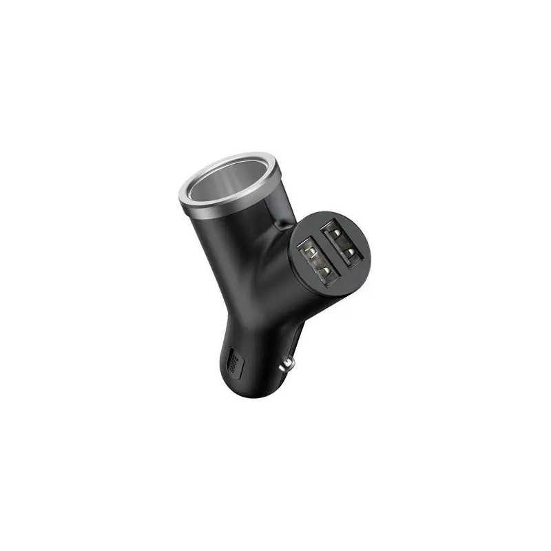 Incarcator auto Baseus CCALL-YX01 Y type Quick Charge 40W 2x USB Output 4.5V/5A +1x bricheta auto negru