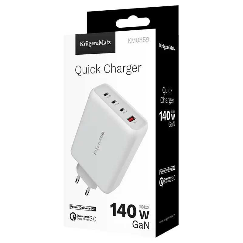 Incarcator Retea Krugermatz Km0859 Pd Qc30 Gan 140w