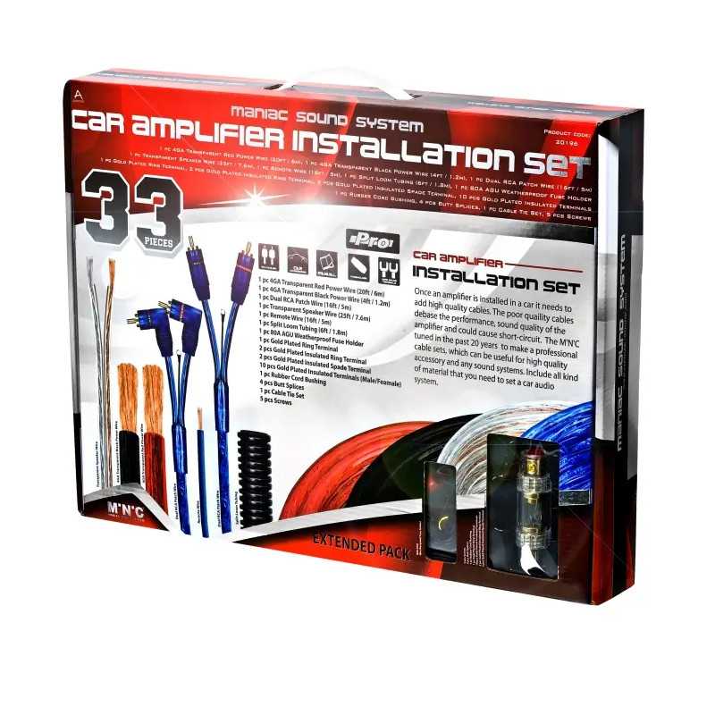 Set cabluri auto 4GA Hi-Fi Profesional 33buc M`N´C 20196-G