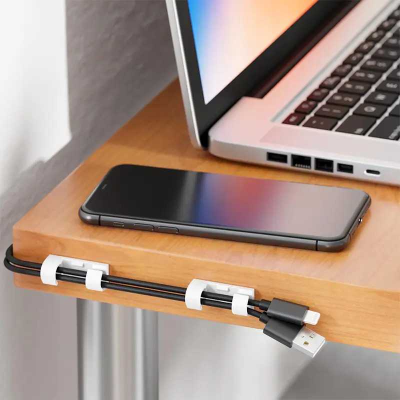 Set Suporturi De Cablu 20buc Alb Autoadezive Mk5535