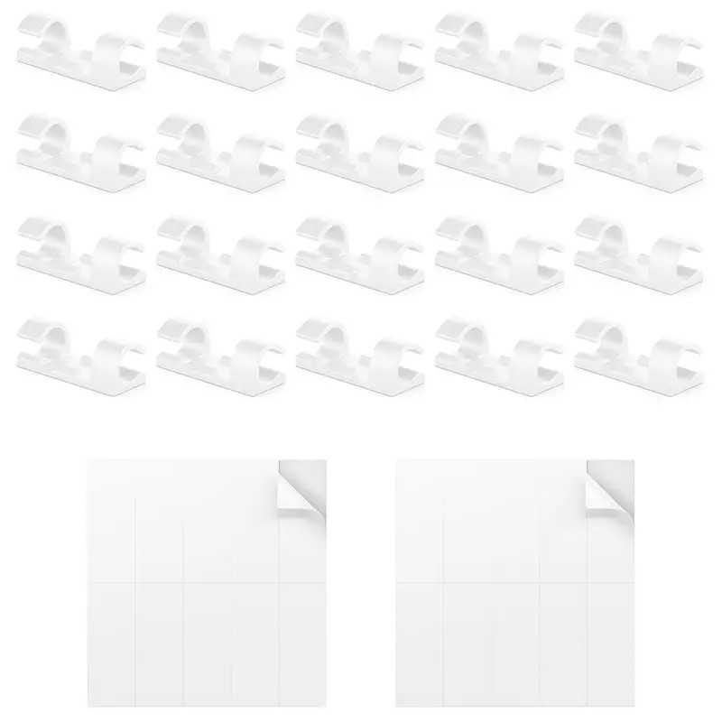 Set Suporturi De Cablu 20buc Alb Autoadezive Mk5535
