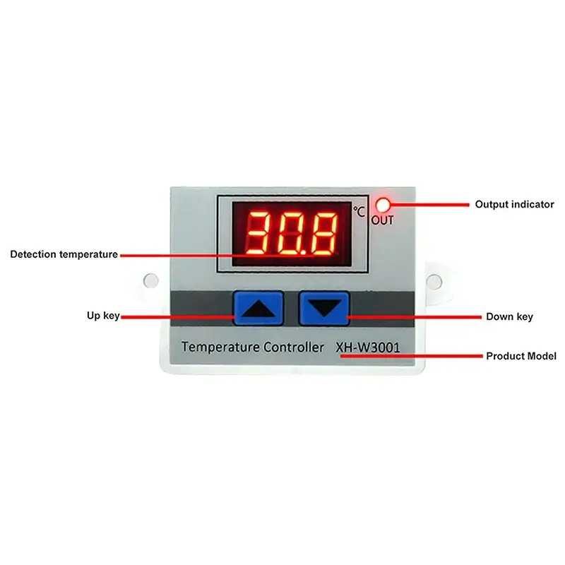 Termostat Lcd Temperatura Xh W3001 12v 50c 110c