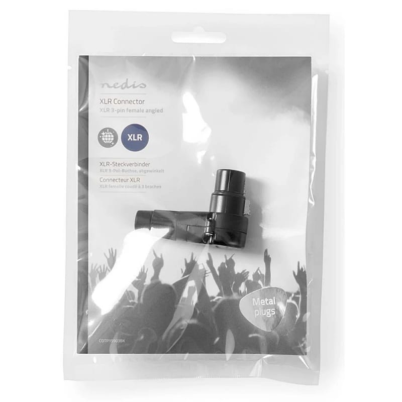 Conector Xlr 3 Pini Mama 90 Grade Negru Nedis Cotp15903bk4