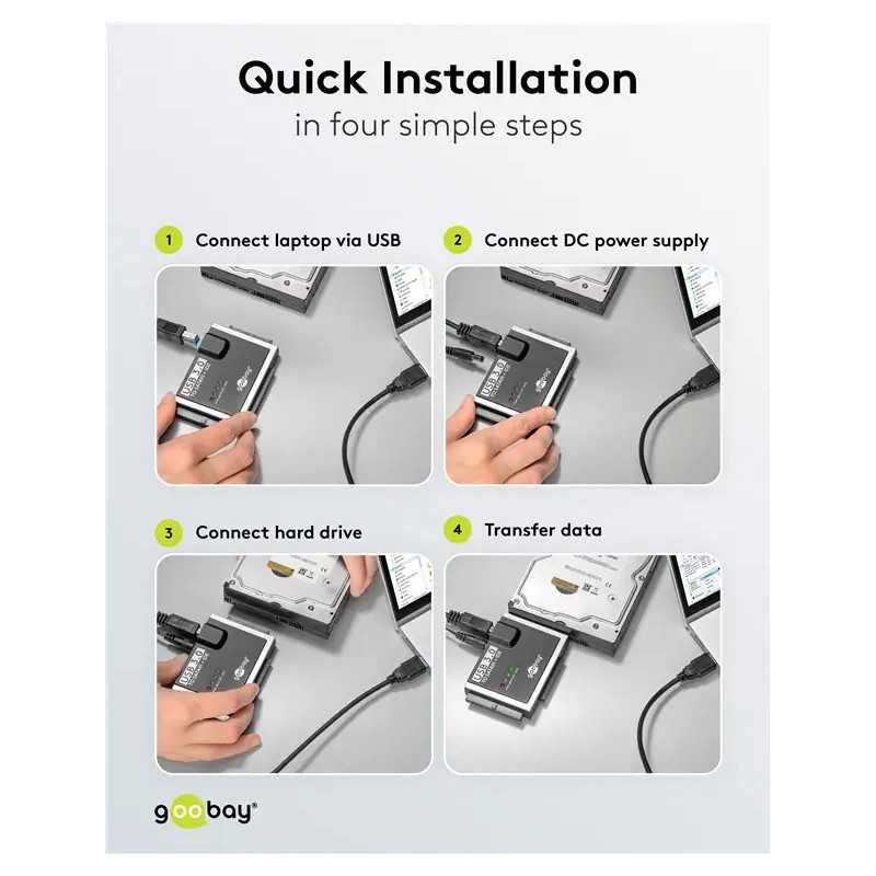 Adaptor De Hard Disk Usb 30 Pentru Ide Si Sata 25 35 Inchi Goobay 72013