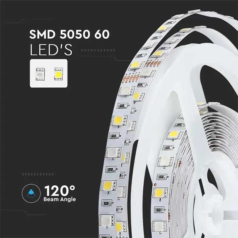 Banda Led Smd5050 60led M 357lm M 8w M Rgbw Alb Neutru Ip20 5m V Tac Sku 212552