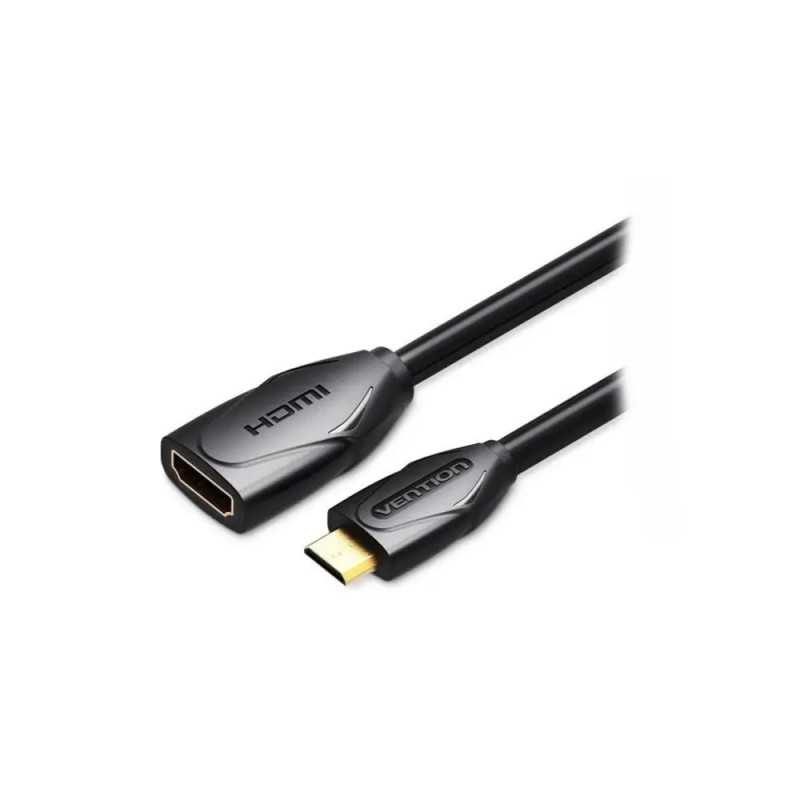Cablu HDMI V1.4 soclu - mini HDMI mufa 1m negru 30AWG VENTION ABAAF