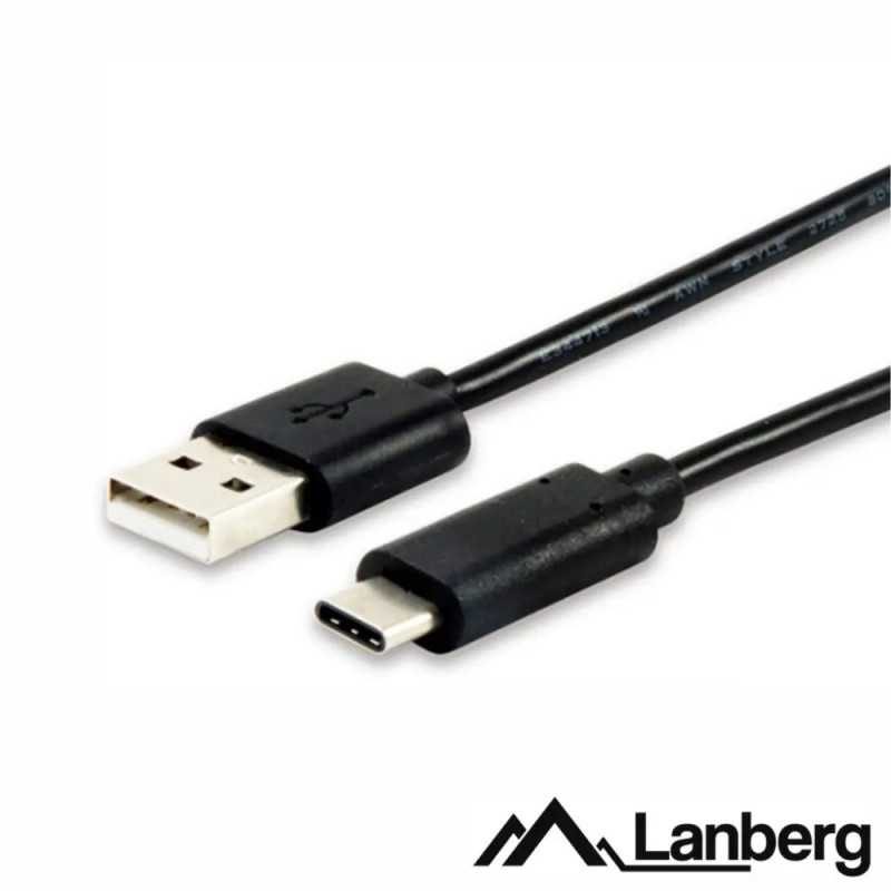 Cablu USB 2.0 USB A - USB C 3m negru fire Cupru LANBERG CA-USBO-20CU-0030-BK