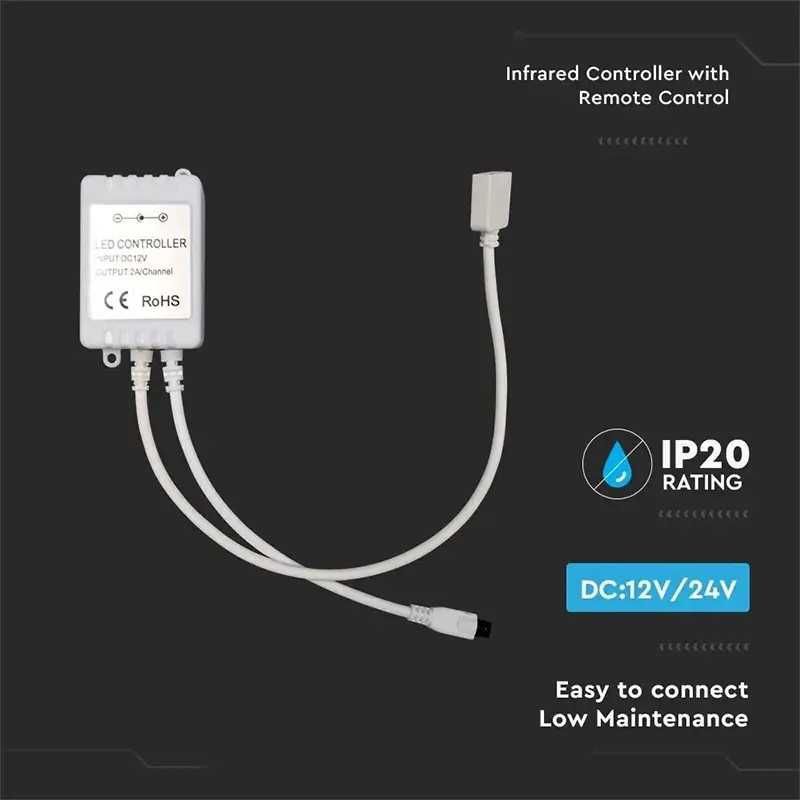 Controller Banda Led Rgbw 26 Butoane 12 24v 10a V Tac Sku 2899