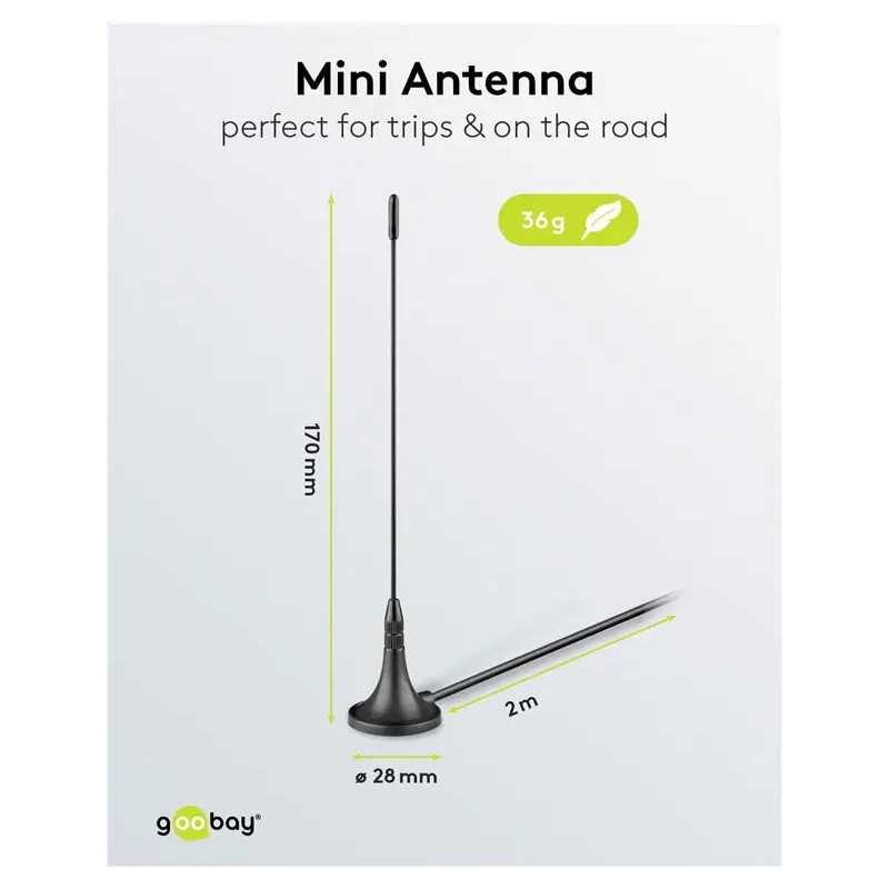 Mini Antena Magnetica Pasiva Dvb T2 Hd Fm Dab Goobay 67090