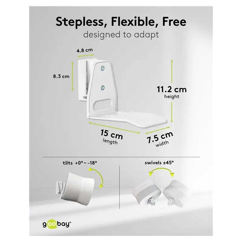 Set Suport Difuzor De Perete Modern Sonos Era 300 Flex Alb Goobay 71984