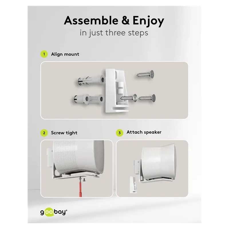Set Suport Difuzor De Perete Modern Sonos Era 300 Flex Alb Goobay 71984