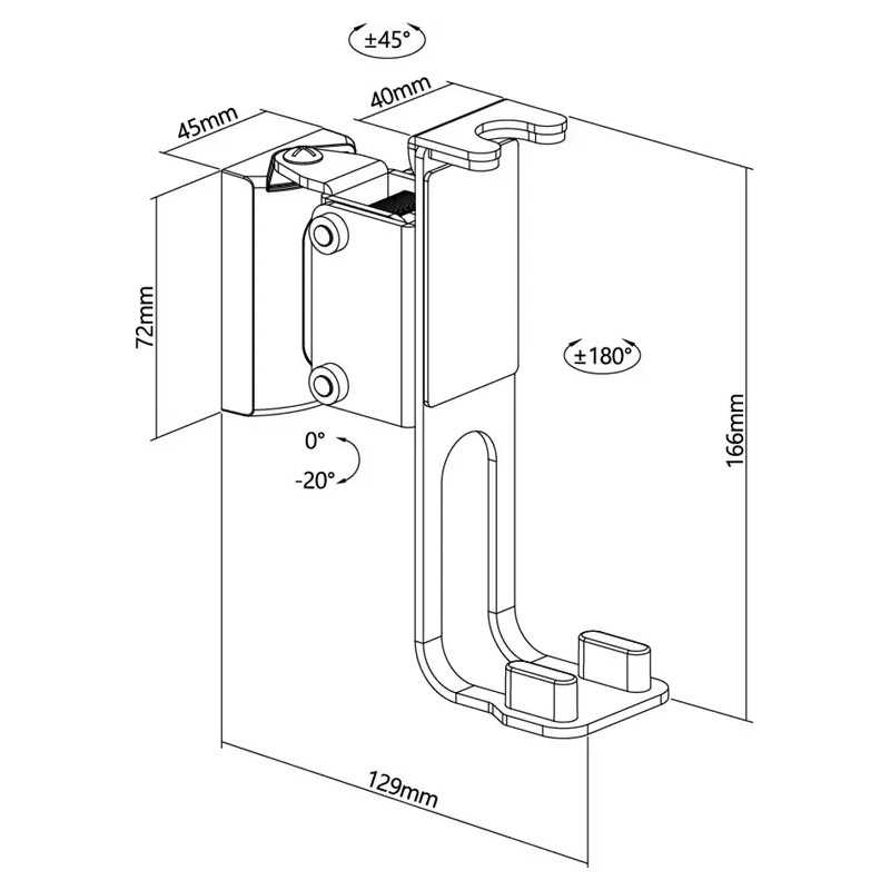 Set Suport Difuzor De Perete Sonos One Sonos One Sl Sonos Play 1 Negru Goobay 70829