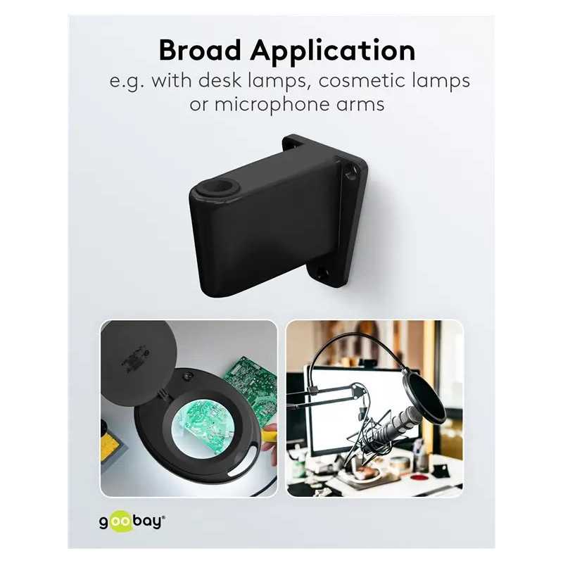 Suport De Perete Pentru Lampa Cu Lupa Negru Pentru Cod 65575 64986 64988 64989 Goobay 64991