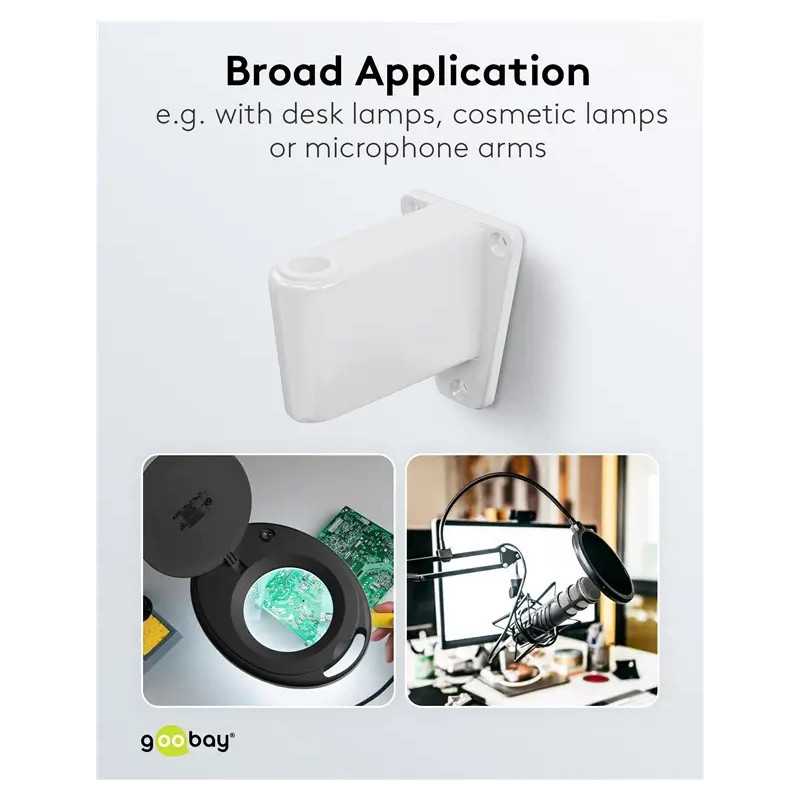 Suport De Perete Pentru Lampa Cu Lupa Pentru Cod 60360 60361 60362 60364 Alb Goobay 55771