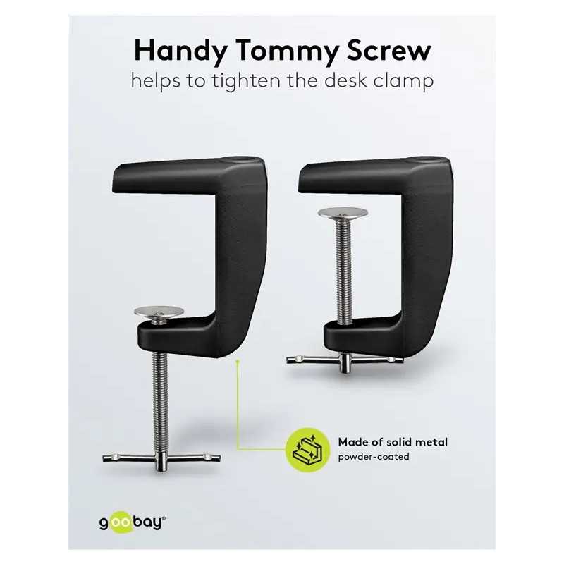 Suport Prindere Birou Negru Rezerva Pentru Lampa De Lucru Pentru Cod 65575 64986 64988 64990 Goobay 64987