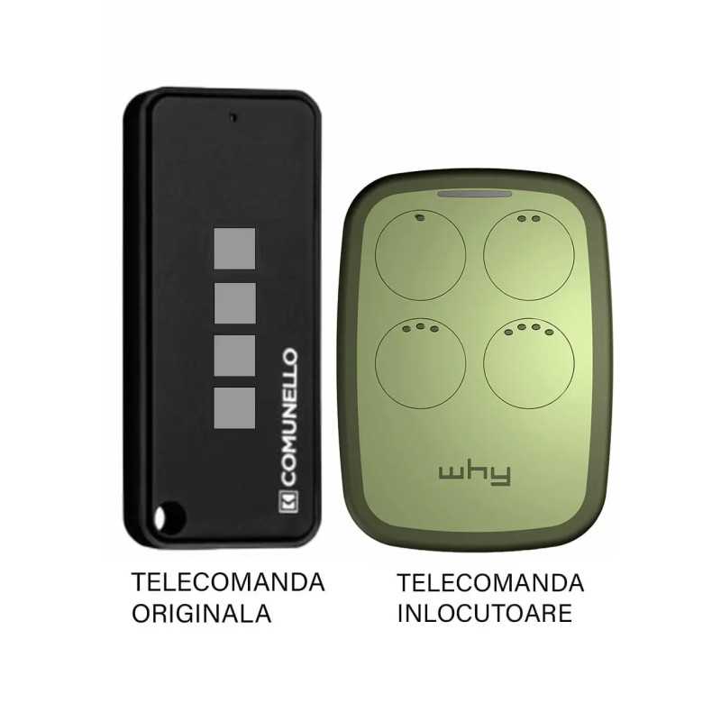 Telecomanda poarta garaj cu 4 butoane rolling cod frecventa 433.92MHz Comunnelo Keep Black compatibila cu originalul (590)