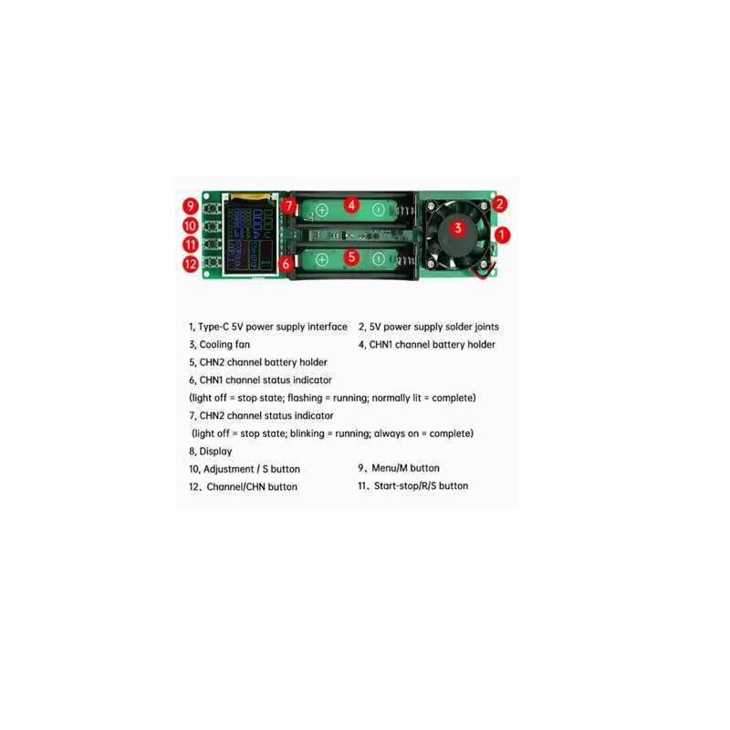 Tester 2x 18650 Lcd Alimentare La Usb Type C Kbaf0002 005 Tester 2x18650 C