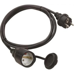 Cablu prelungitor 10m 3500W 16A 3x1.5mm priza SCHUKO cu capac negru IP44 Technik MTI10M1