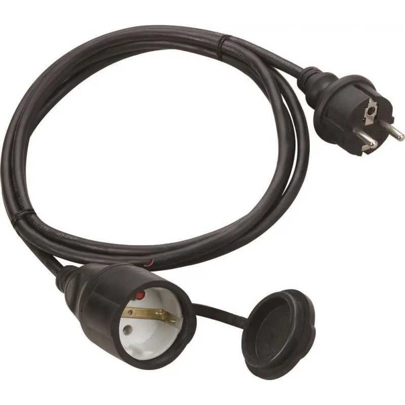 Cablu prelungitor 10m 3500W 16A 3x1.5mm priza SCHUKO cu capac negru IP44 Technik MTI10M1