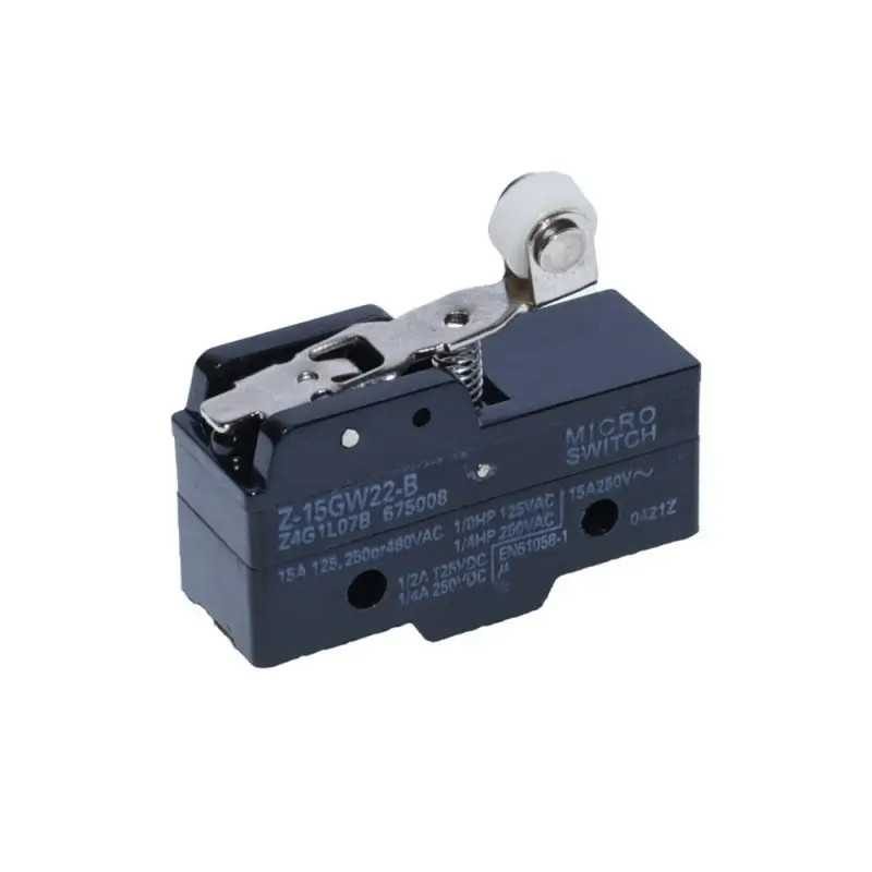 MICRO SWITCH cu tija scurta 40mm si rola 11mm Cursa de actiune 8mm Z-15GW22-B 15A 125 /250 /480VAC