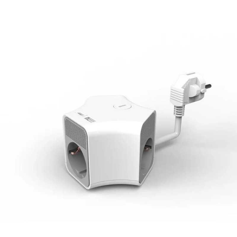 Prelungitor 3 prize 1x USB-A + 1x USB-C 20W cablu 3x1.5mmp 1.4m 3500W 16A alb Technik EXTS-3S1.4M/USBC2-THK