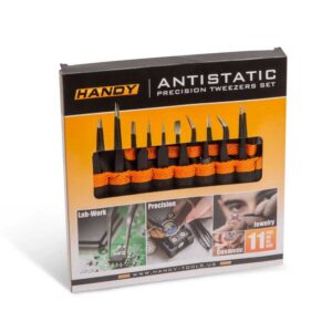 Set 10 pensete de precizie antistatice /antimagnetice /rezistente la acid si la coroziune Handy 10779B