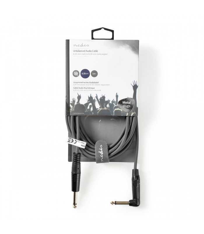 Cablu Audio Jack Mono 635 Mm Tata 635 Mm Tata Cotit 5m Gri Nedis