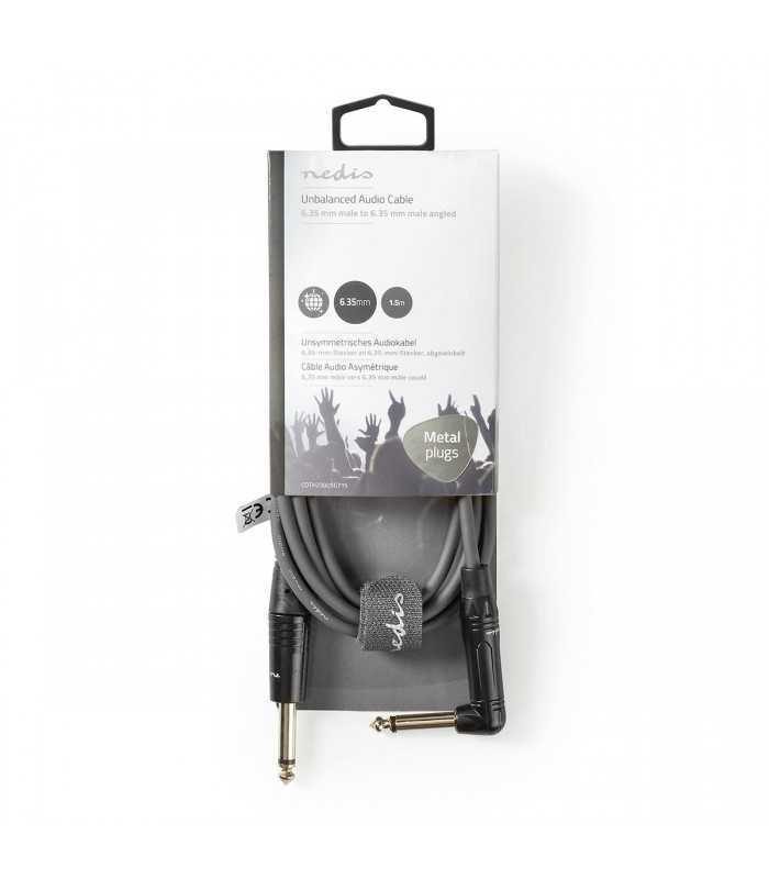 Cablu Audio Stereo Jack 635 Mm Tata Tata Cotit 15m Gri Nedis