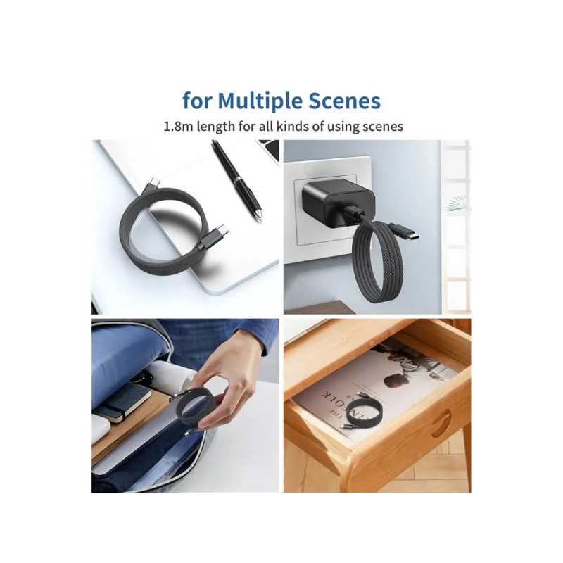 Cablu Magnetic Date Incarcare Usb C Usb C Choetech Xcc 1054 Bk 12m Pd 100w