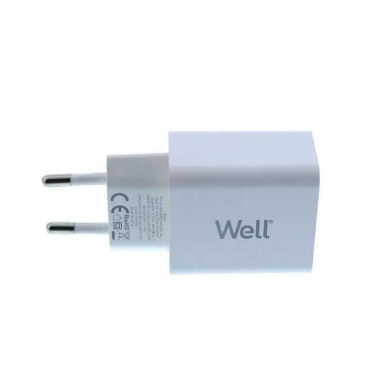 Incarcator Retea Well 1x Usb A Qc30 1x Usb C Pd 30w Alb Psup Usb Wpq3001we Wl