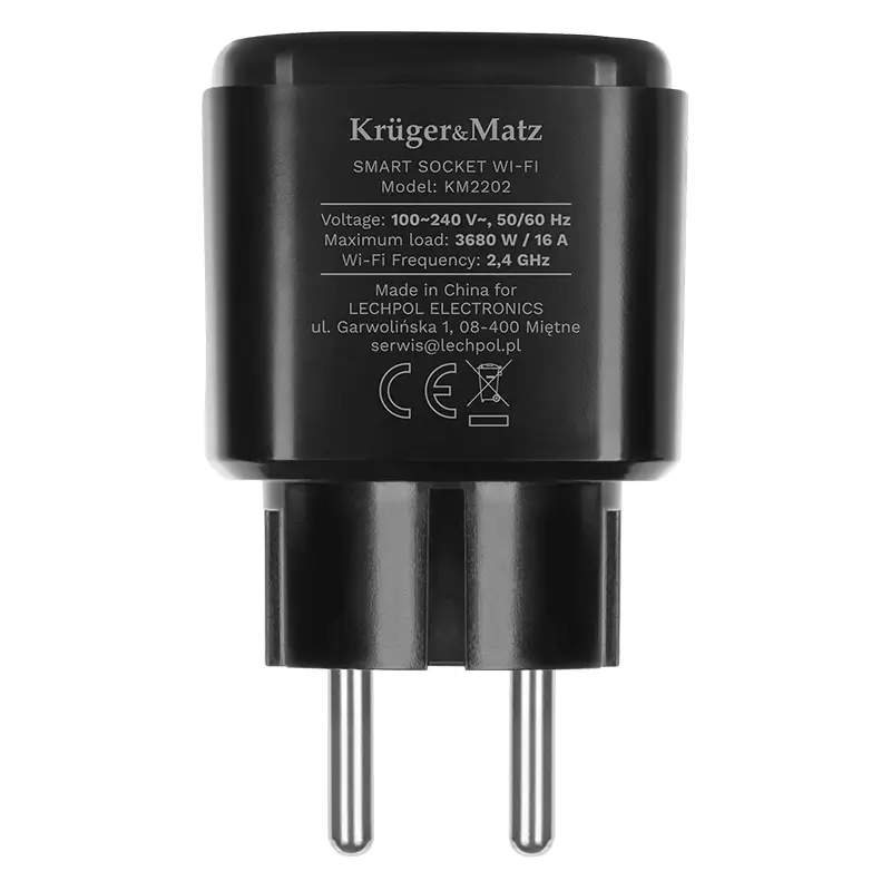 Priza Krugermatz Km2202 B Smart Wi Fi Connect P4 Tuya 3680w 16a Monitorizeaza Consum Energie
