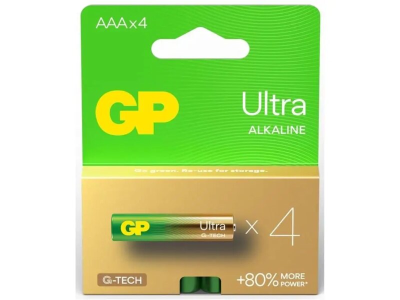 Set 4 baterii Ultra ALKALINE GP R3 AAA GP24AU-PGB4