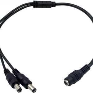 Spliter cablu alimentare cu mufa mama 5.5x2.1 mm la 2x tata 5.5x2.1 mm