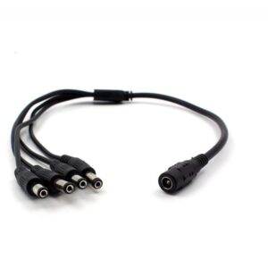 Spliter cablu alimentare cu mufa mama 5.5x2.1 mm la 4x tata 5.5x2.1 mm