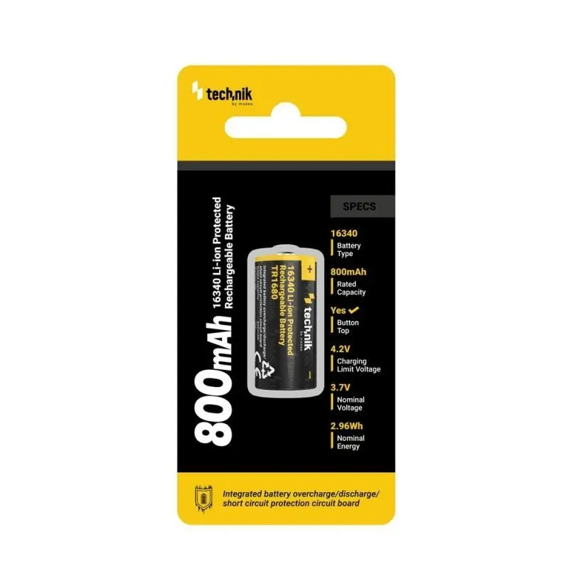 Acumulator Industrial Li Ion 16340 37v 800mah Technik Tr1680 Terminal Cu Varf