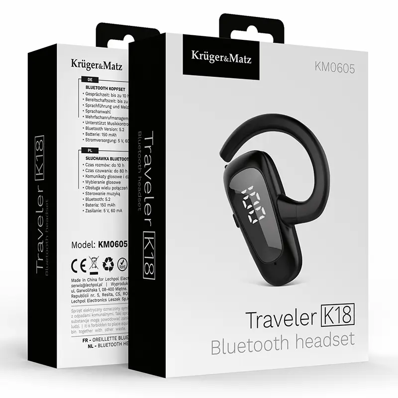 Casca bluetooth 5.2 10 ore K18 Kruger&Matz KM0605 11 Casca Bluetooth 52 10 Ore K18 Krugermatz Km0605