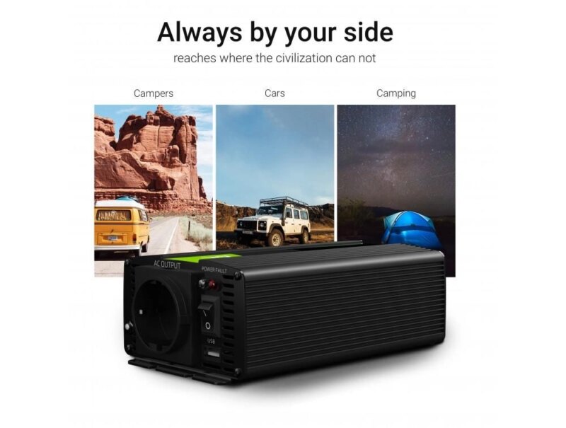 Invertor De Tensiune 12v 230v 150w Protectie La Supratensiune Inv06 Green Cell