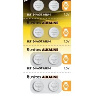 Set baterii buton alcaline Uniross AG13 /LR1154 /LR44 10buc/blister U10AG13ALKALINE