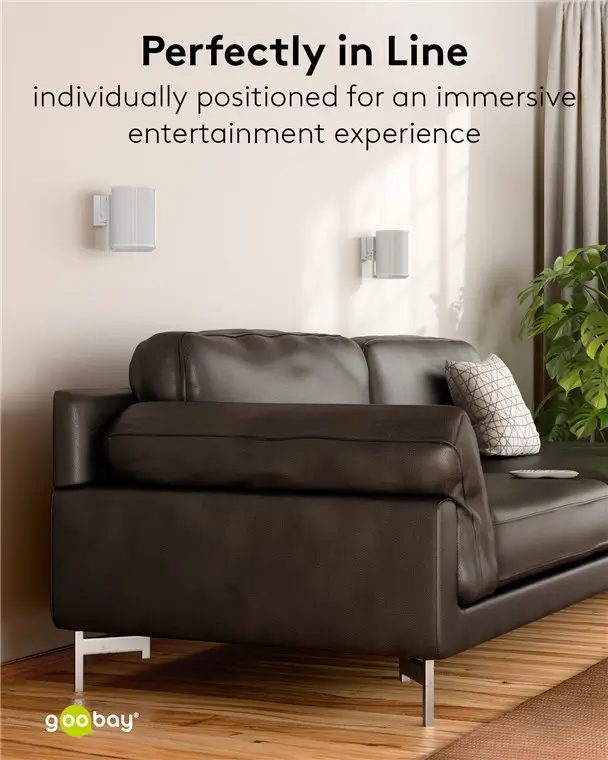 Set Suporti De Perete Pentru Difuzor Alb Modern Era 1 Flex Compatibil Sonos Era 100 71982 Goobay