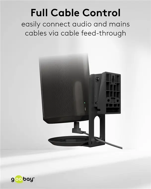 Set Suporti De Perete Pentru Difuzor Negru Modern Era 1 Flex Compatibil Sonos Era 100 71025 Goobay