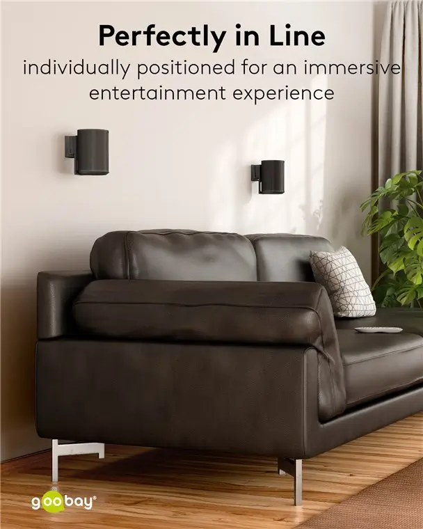 Set Suporti De Perete Pentru Difuzor Negru Modern Era 1 Flex Compatibil Sonos Era 100 71025 Goobay