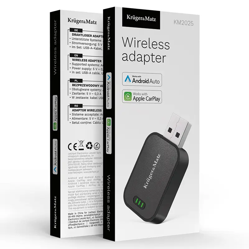 Adaptor Wireless Android Auto Car Play Krugermatz Km2025