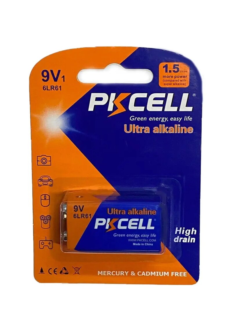 Baterie PKCELL Ultra alkalina 6LR61 9V (604)