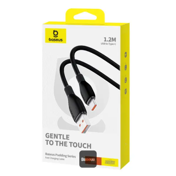 Cablu Alimentare Si Date Baseus Pudding Series P10355703111 B1 Fast Charging Usb Usb Type C 100w 12m Negru