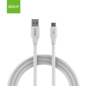 Cablu USB la USB tip C 1m Golf Super Charge Tube Cable OD 6A 120W alb GC-98t